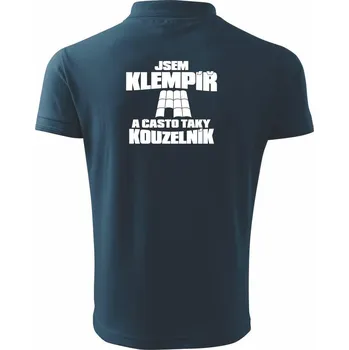 Pánská košile Klempíř kouzelník - Polokošile pánská Pique Polo 203 - 5XL ( Námořní modrá (téměř černá) )