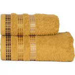 Bavlněná froté osuška s bordurou LUXURY 70x140 cm, mustard/hořčicová, 500 gr Mybesthome