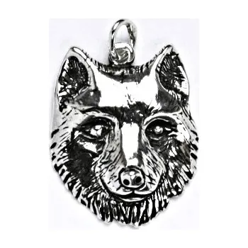 Přívěsek Stříbrný přívěsek vlk - P110 (Stříbrný přívěsek vlčí hlava)