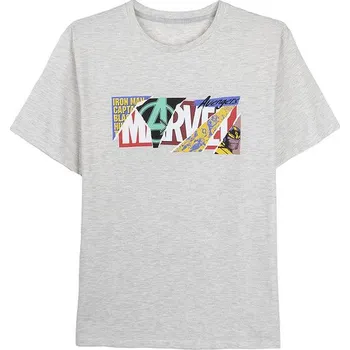 Karnevalový doplněk Artesanía Cerdá S.L. - Tričko s koláží loga Marvel pro muže - XL