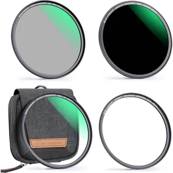 K&F 82mm Magnetic 3pcs Filter Kit, MCUV+CPL+ND1000+Filter Ring, HD, Waterproof, Anti Scratch, Green