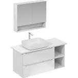 Koupelnová sestava s umyvadlem včetně umyvadlové baterie, vtoku a sifonu Naturel Stilla bílá lesk KSETSTILLA003