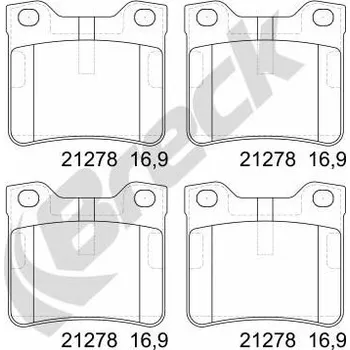Brzdová destička Sada brzdových destiček, kotoučová brzda BRECK 21278 10 701 00