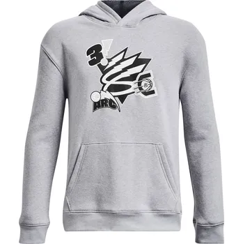 Chlapecká mikina Dětská mikina přes hlavu Under Armour CURRY BOYS BIG SPLASH HOODIE šedá 1374304-011 - YS | UK 11 | US 12