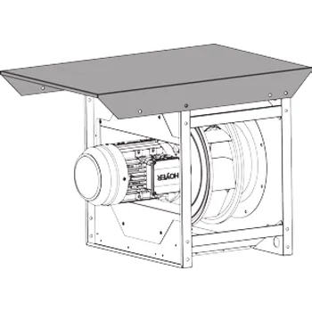 Příslušenství pro vzduchotechniku RFU-355-STR-E stříška pro průmyslový radiální ventilátor Alteko RFU