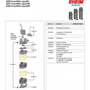 Akvarijní filtr EHEIM dno filtračního koše 2206-08 Aqua 60/160/200