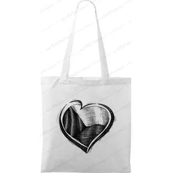 Plátěná taška - Srdce Barva: Bílá