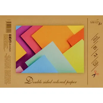 Barevný papír SMLT Blok barevný papír GOLD, A4, 80g/m2, 16 listů