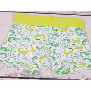 Chlapecké spodní prádlo boxerky YO bílé s limetkovou s krokodýly velikost oblečení - děti: 110/116