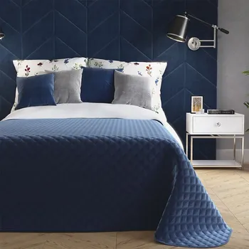 Přehoz na lůžko Oboustranný přehoz na postel Tomas Navy Blue barva (Z)