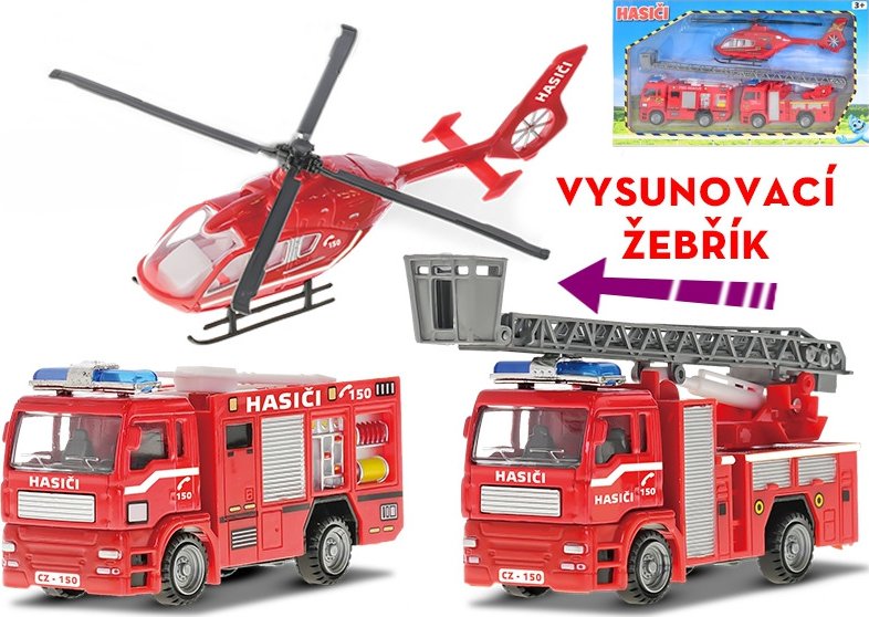 Hasičská autíčka + vrtulník