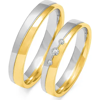 Prsten SOFIA zlatý dámský snubní prsten ZSOE-200WYG+WG-DIA