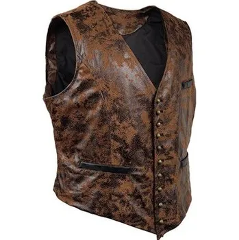 Pánská vesta Pánská vzorovaná vesta Vintage styl retro s výstřihem do V Barva: Hnědá, Velikost: S