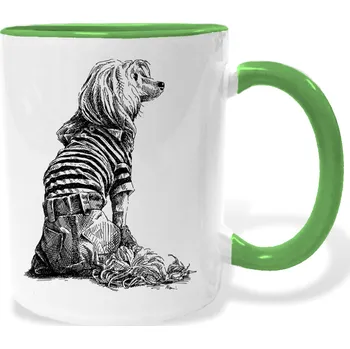 Hrnek - Pes v oblečku Barva: Zelená