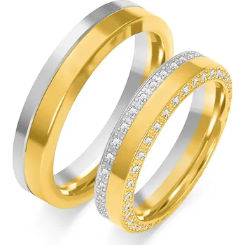 Prsten SOFIA zlatý dámský snubní prsten ZSOP-28WYG+WG