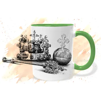 Hrnek - Korunovační klenoty Barva: Zelená