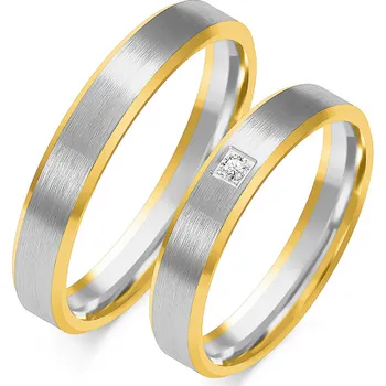 Prsten SOFIA zlatý dámský snubní prsten ZSOE-332WYG+WG-CZ