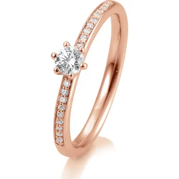 Prsten SOFIA DIAMONDS Prsten 14 k růžové zlato s diamanty 0,29 ct BE41/05805-R-14K-54