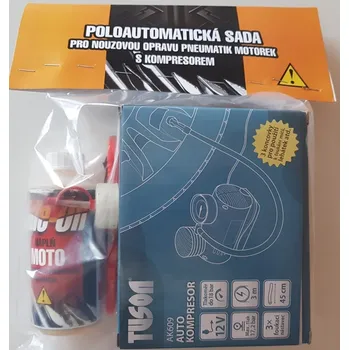 Sada na opravu pneumatiky Ride-On Poloautomatická opravná sada s kompresorem pro moto pneu