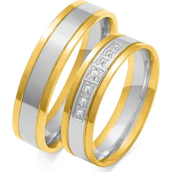 Prsten SOFIA zlatý dámský snubní prsten ZSOE-32WYG+WG-DIA