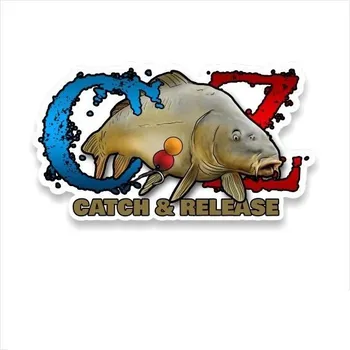 Samolepící dekorace 4anglersdesign Rybářská samolepka na auto CZ chyť a pusť