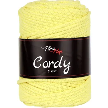 Vlna-hep Cordy šňůry 5mm - 8184 světle žlutá