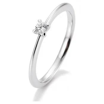 Prsten SOFIA DIAMONDS prsten z bílého zlata s diamantem 0,10 ct BE41/05633-W-14K-52