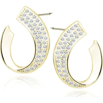 Náušnice Lafira pozlacené stříbrné náušnice You Crystal Z1968EG (puzety)