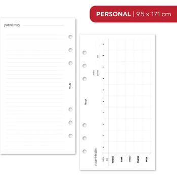 Náplň do diáře Fleppi Náplň do diáře - Rozvrh hodin - ZŠ/SŠ Vyberte velikost náplně: Personal