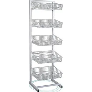 Prodejní regál Drátěné-stojany.cz Prodejní stojan se 5-ti koši, RM5