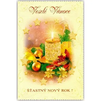 Přání vánoční s glitrem KB4BN 0648