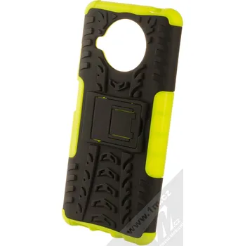 Pouzdro na mobilní telefon 1Mcz Tread Stand odolný ochranný kryt se stojánkem pro Xiaomi Mi 10T Lite 5G limetkově zelená černá (lime green black)
