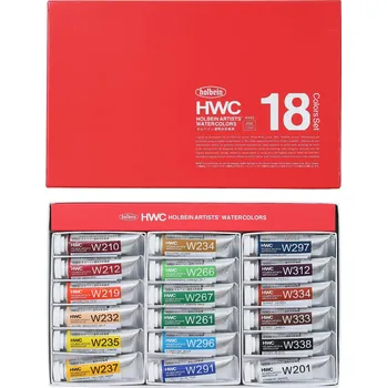 Vodová barva Akvarelové barvy Holbein 15ml, sada 18 ks