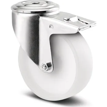 Pojezdové kolečko Alpha TENTE Kolečko pro transportní zařízení 80mm, s brzdou, otvor pro čep, 3477UOO080P30-13