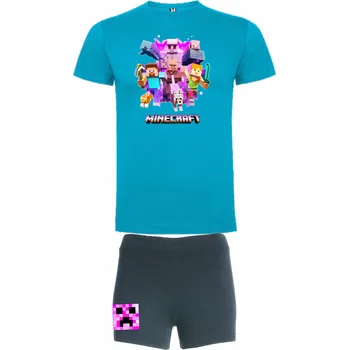 Dívčí letní set Minecraft pink Barva: Tyrkys, Velikost: 4/5 let - 110/116