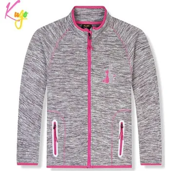Dívčí vesta Dívčí fleesová mikina šedá Kugo FM9718 (Dívčí teplejší mikina)