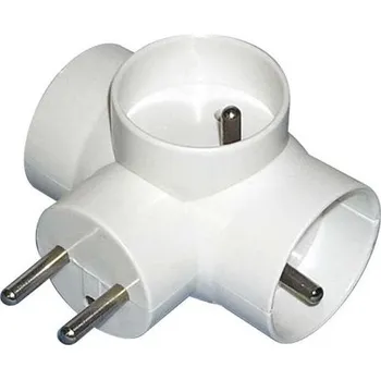 Stavebniny EMOS zásuvka 250V~/10A rozbočovací 3x, kulatá, plast, bílá