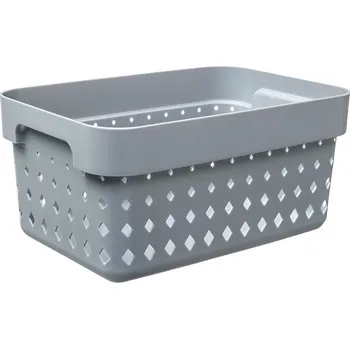 Úložný box NHG Úložný košík 18 × 26 × 12,6 cm Seoul, šedý S