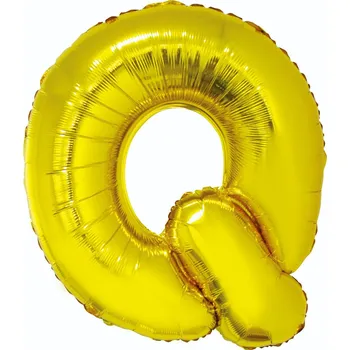 Balónek Fóliový balónek písmeno Q, zlatý, 89 cm