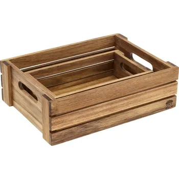 Servírovací stolek Holm Sada krabiček z akáciového dřeva (2 ks)