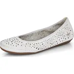 Dámská obuv celoroční, kožená - balerinka RIEKER DC 41460-80 bílá 41