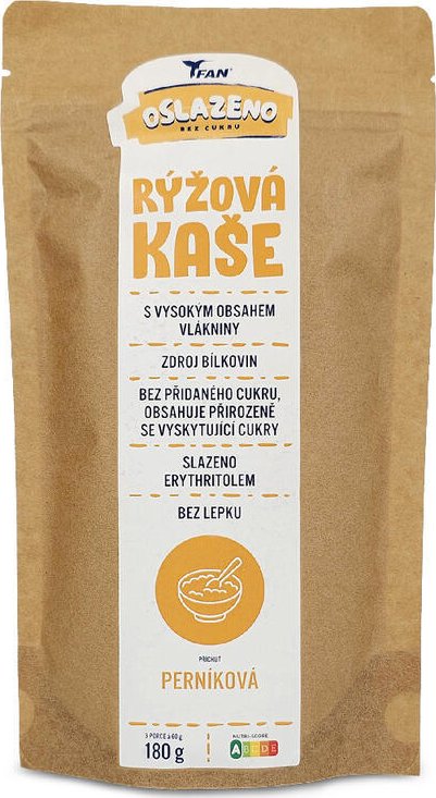 OSLAZENO bez cukru - Instantní kaše rýžová PERNÍK 180 g (3 porce)