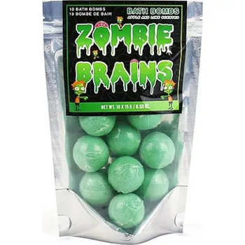 Koupelová sůl Gift Republic Šumivé koule do koupele, Zombie mozek, sada 10 kusů
