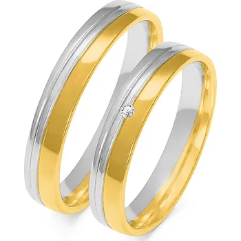 Prsten SOFIA zlatý dámský snubní prsten ZSA-225WYG+WG