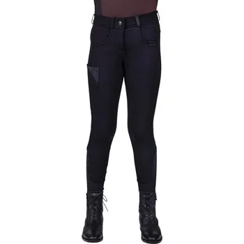 Jezdecké kalhoty QHP Rajtky Kae QHP, s gripem, dětské, černé 140