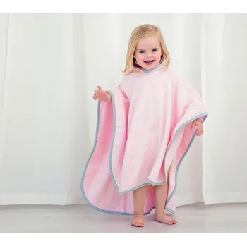 Lullalove Dětské pastelové pončo 60 x 70 cm růžové 