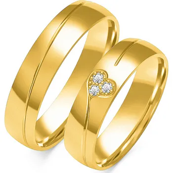 Prsten SOFIA zlatý dámský snubní prsten ZSB-104WYG-CZ