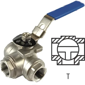 Ventil Pneumatics & Hydraulics Kulový třícestný nerezový kohout T – 2"