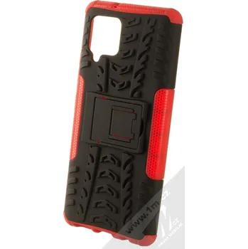 Pouzdro na mobilní telefon 1Mcz Tread Stand odolný ochranný kryt se stojánkem pro Samsung Galaxy A42 5G červená černá (red black)