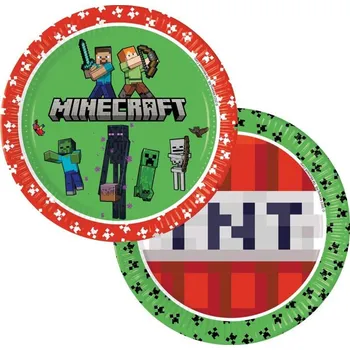 Party nádobí PROCOS Papírové talíře 23 cm Minecraft/Next Generation 8 ks